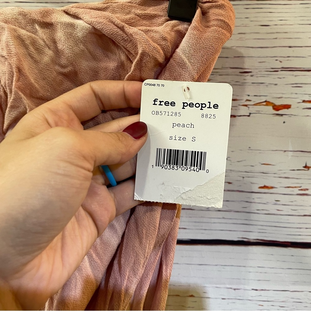 NEW Free People Just Float Tie Dye Strapless Jumpsuit in Peach - size small - Picture 6 of 11